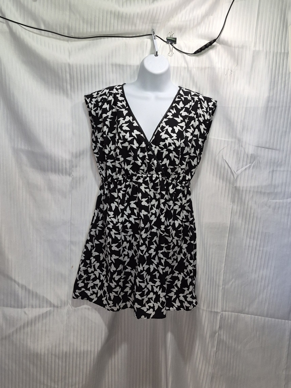 Motherhood Medium Black and White Butterfly Maternity Top